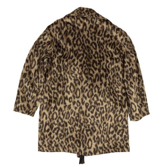UNRAVEL PROJECT Brown Leopard Print Ruffle Faux Fur Coat Size 40 $1120 - Picture 3 of 4